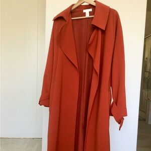 H&M sunset orange trench coat size XS